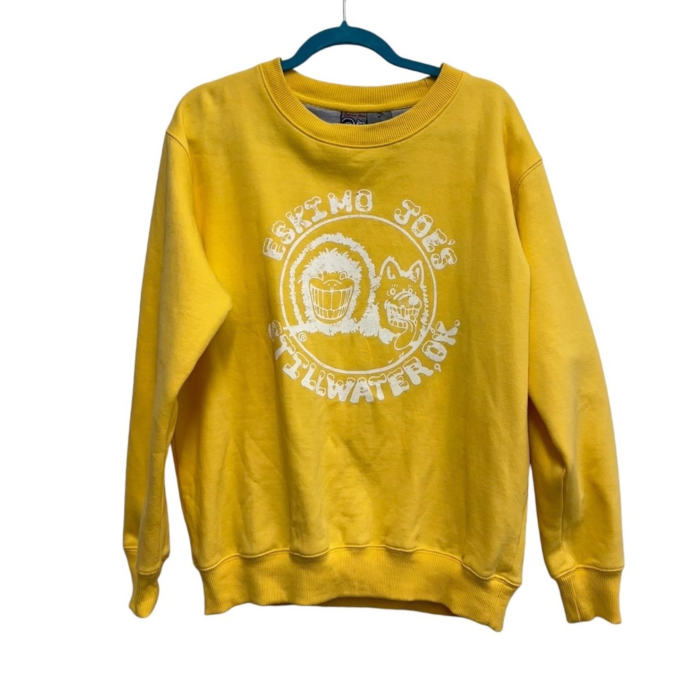 Eskimo Joe's Stillwater Oklahoma Sweatshirt M Yellow Graphic Crewneck
